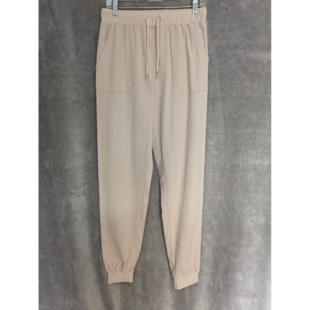 Misslook‎ Pants Womens Small Beige Casual Drawstring Waist Joggers Comfy